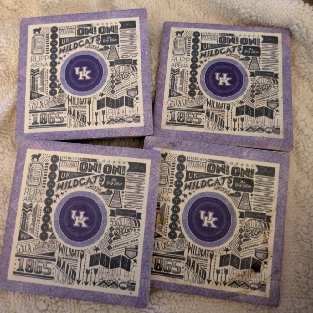 University Of Kentucky Wildcats NCAA Absorbent Coasters - Set of 4 Coasters